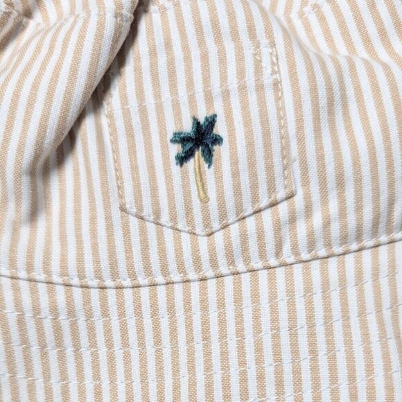 Janie & Jack Baby Sun Hat Bucket Palm Tree Striped 0-3 Months 100% Cotton - Picture 3 of 8